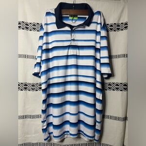 PGA Tour Large Blue Stripped Golf Shirt  D002